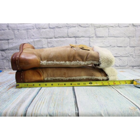 Area Forte Tan Leather Fleece Lined Side Zip Knee High Boots EU 38 US 7 - Picture 6 of 9